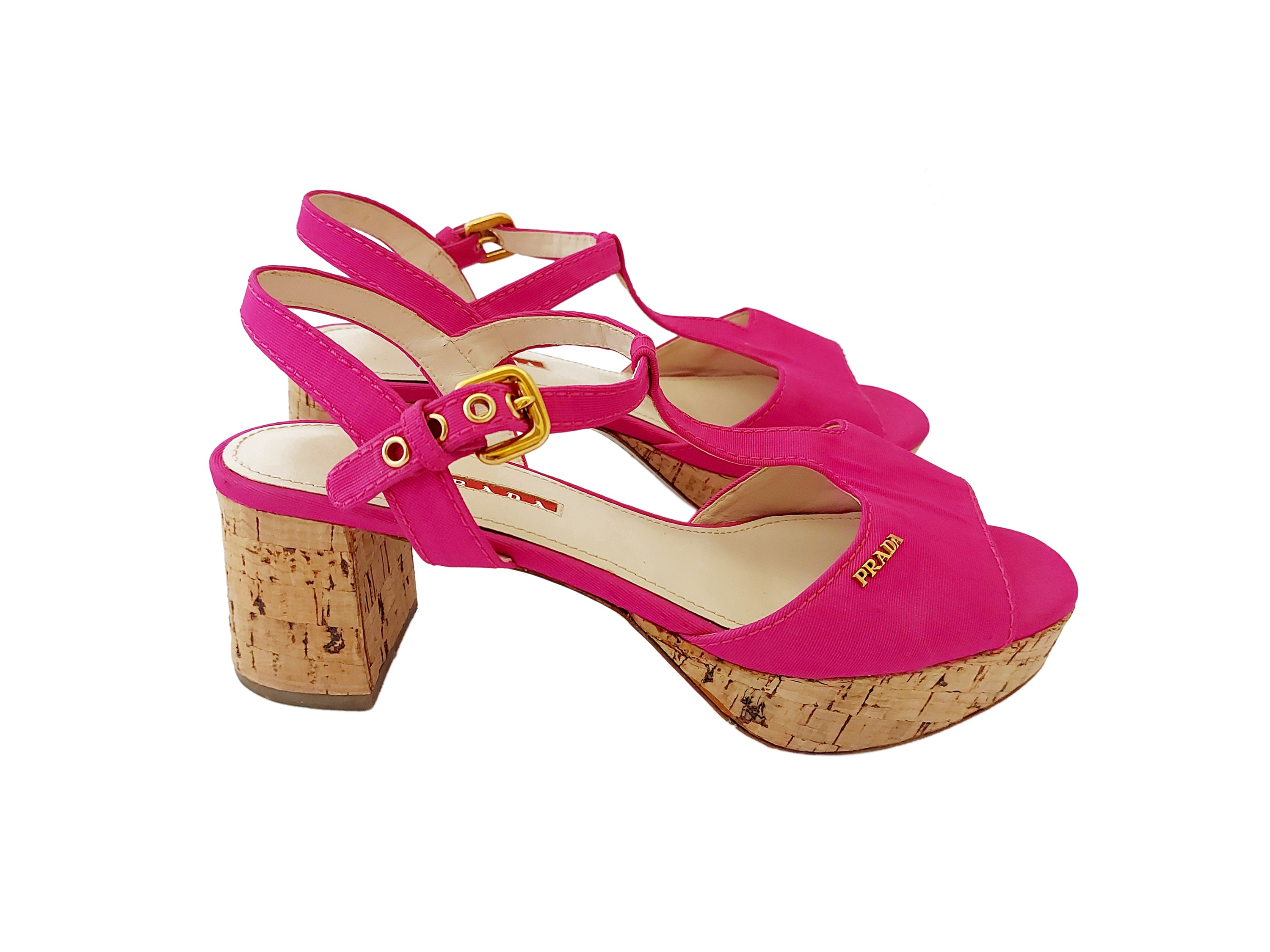 Prada - Sandali in Tressuto Fucsia