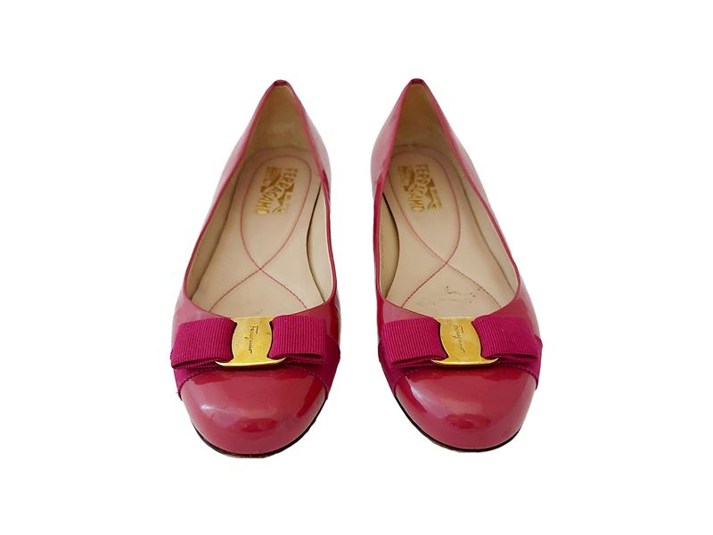 Salvatore Ferragamo - Ballerine in Vernice Color Ciclamino