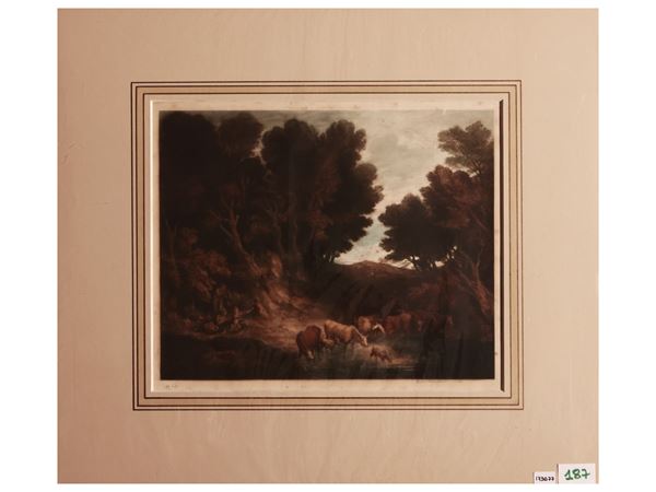 Paesaggio campestre con animali
