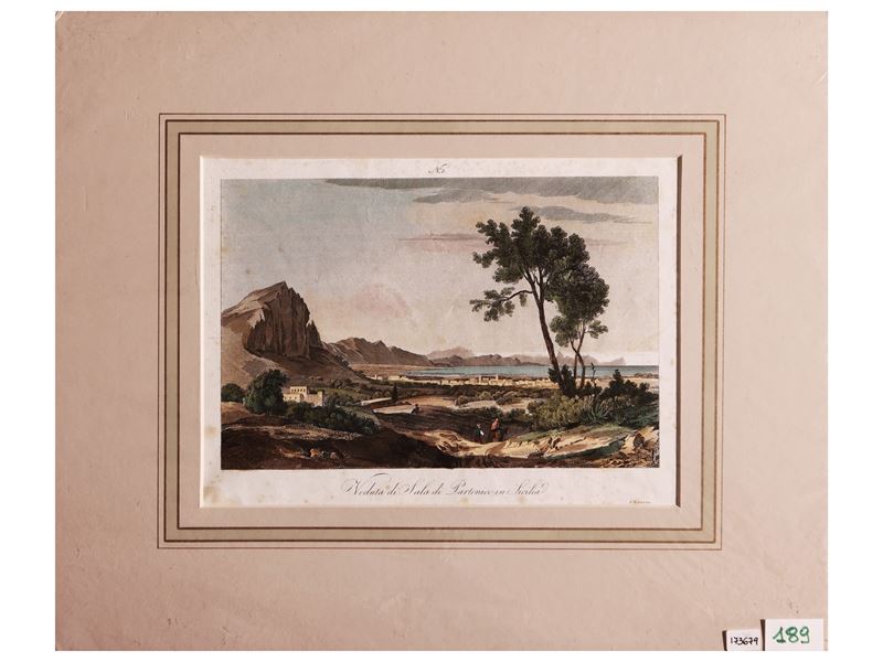 Antonio Zuccagni Orlandini - Veduta di Sala di Partenico in Sicilia