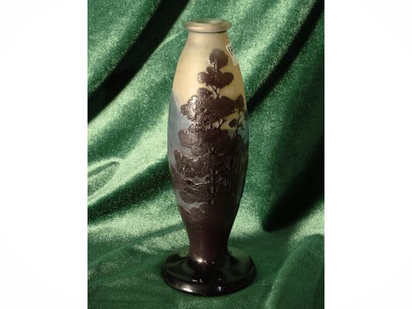 Émile Gallé - Small double cameo glass vase
