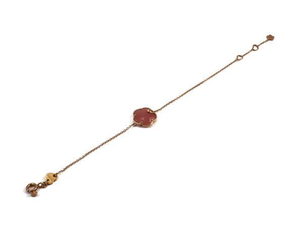 Rose gold bracelet with diamonds and pink chalcedony signe Pasquale Bruni collection Petit Joli