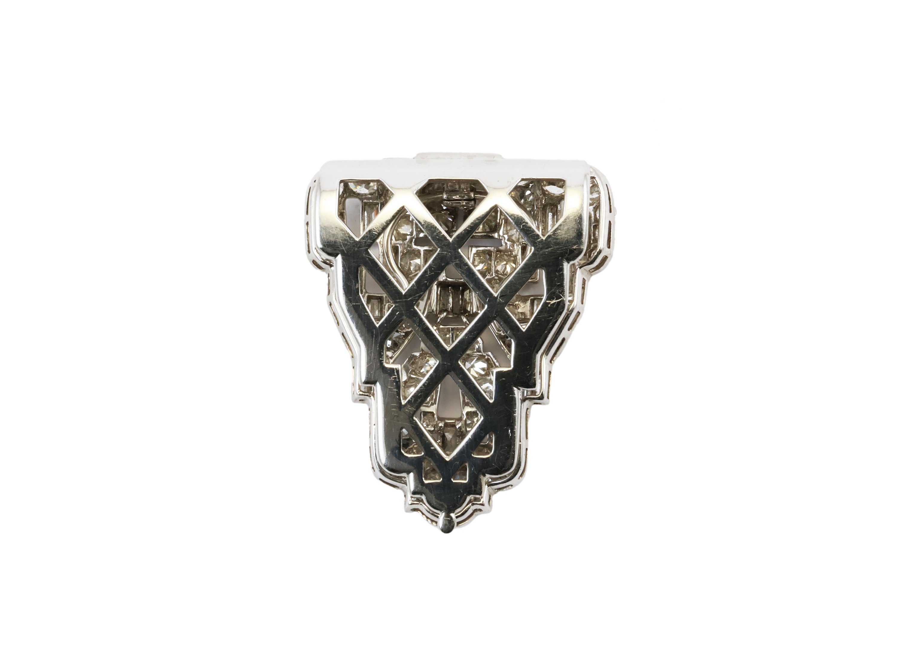 Spilla Clip in Platino con Diamanti