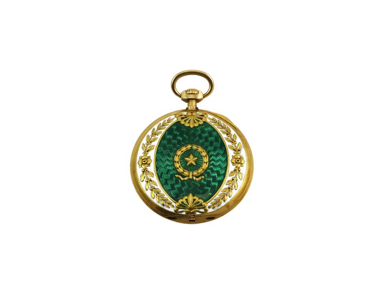 Orologio da Taschino Udall & Ballon in Oro Giallo con Smalti Policromi