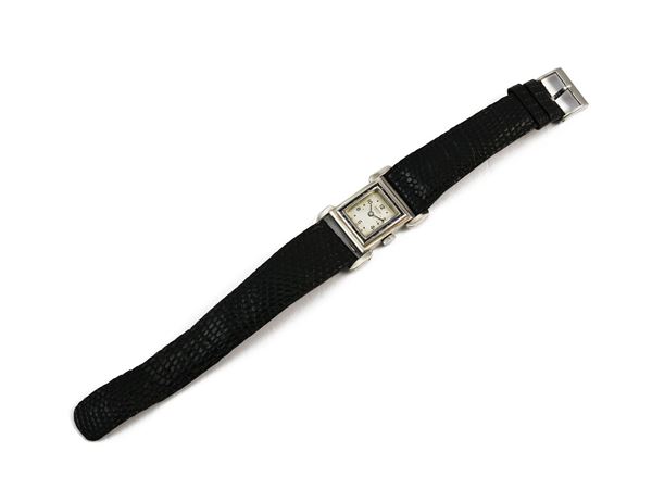Osvaldo Pisa Milan Deco watch in platinum with synthetic sapphires