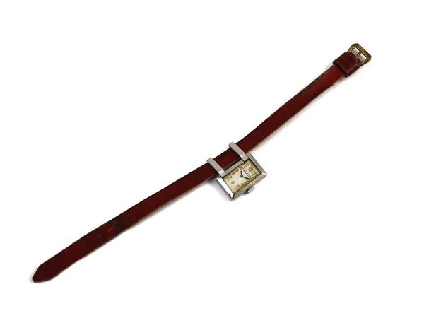 Asymmetrical Le Coute Staybrite watch in steel  - Auction Jewels and Watches - Maison Bibelot - Casa d'Aste Firenze - Milano