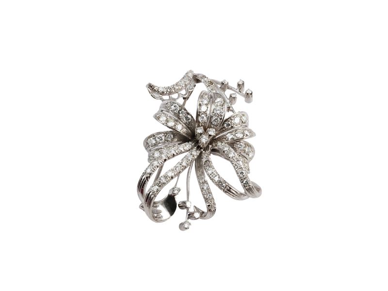 Spilla in Oro Bianco con Diamanti