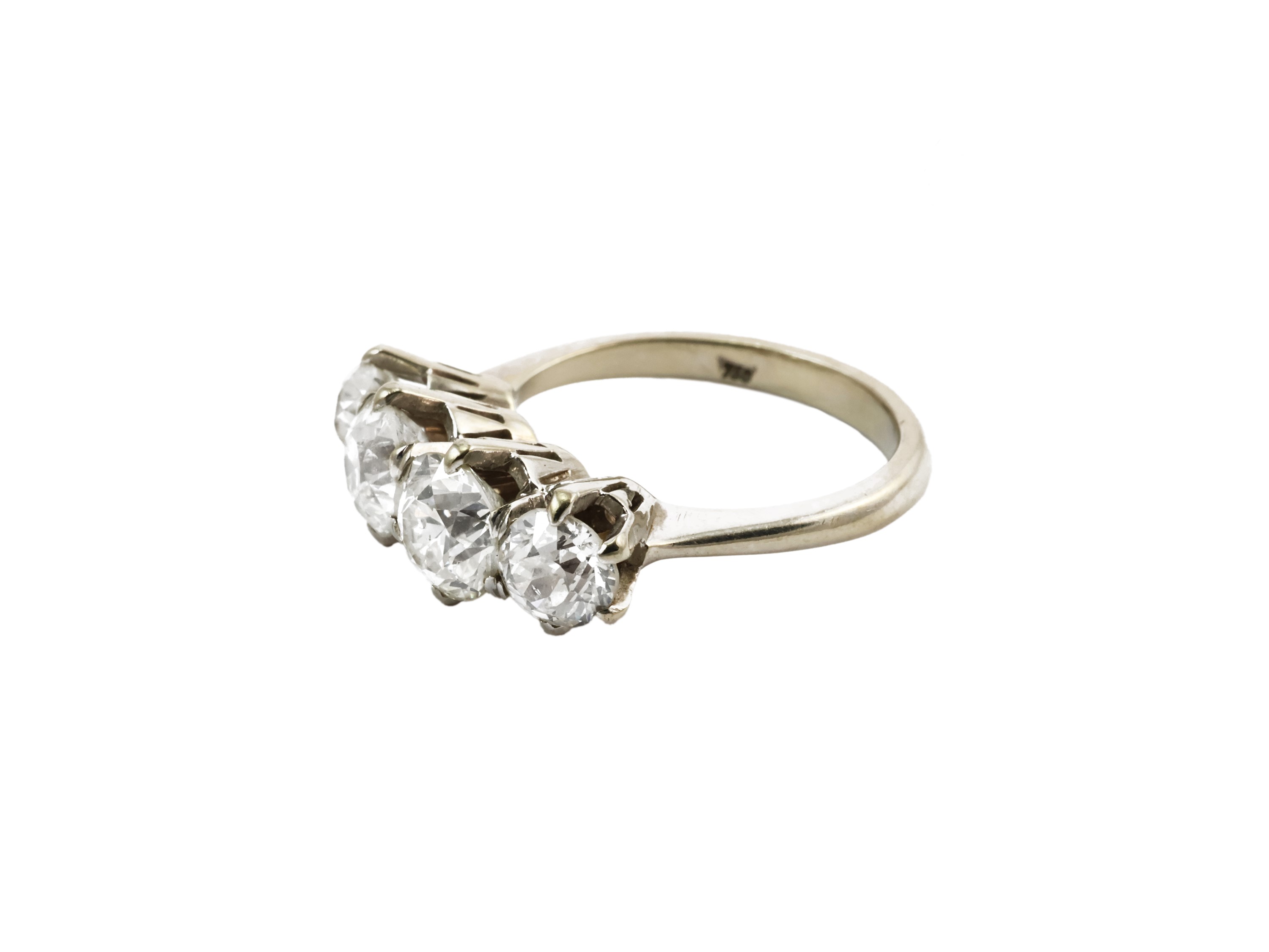 Anello Rivière in Oro Bianco con Diamanti