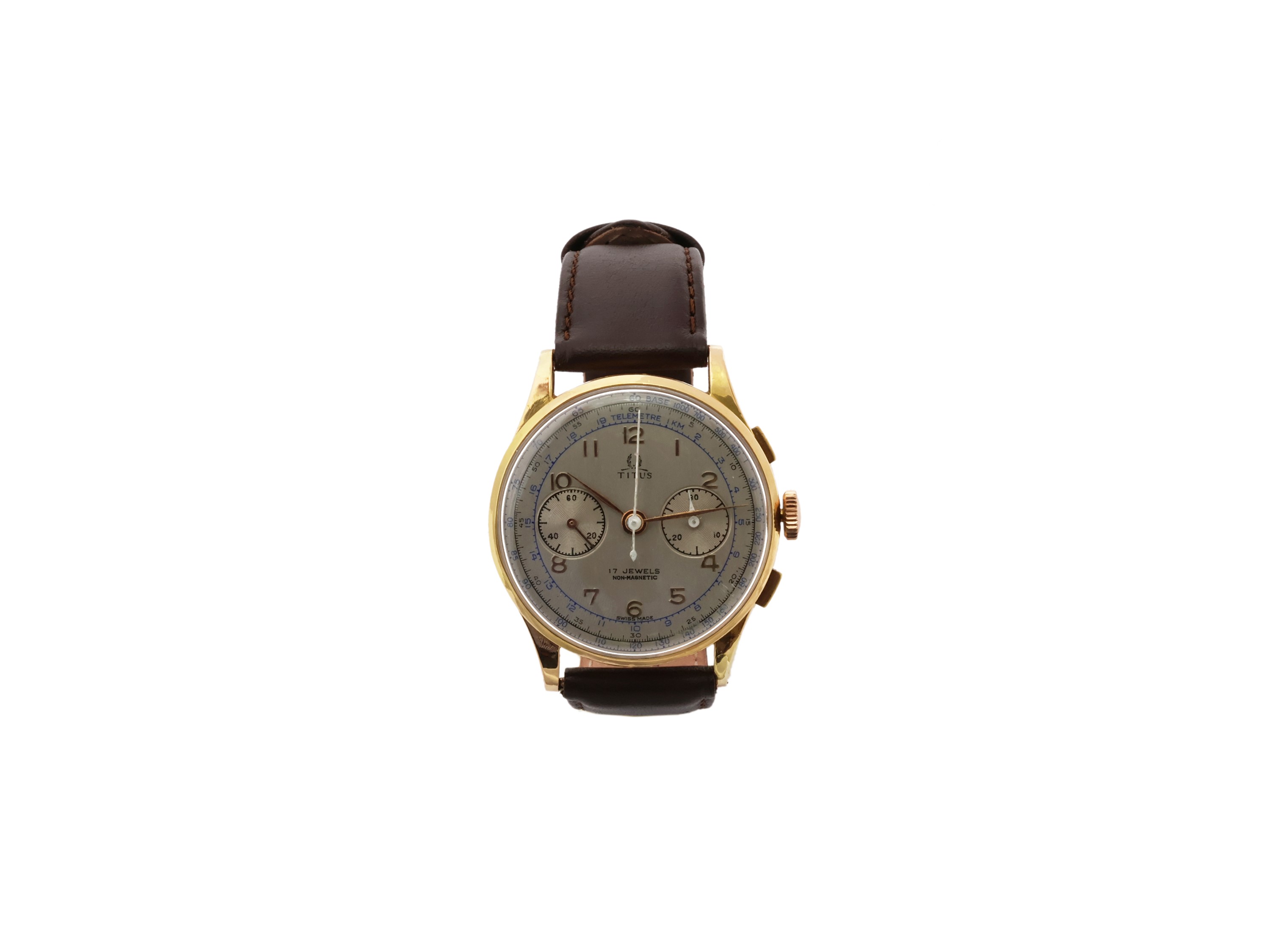 Orologio Cronografo da Polso per Uomo Titus Bicompax in Oro Giallo