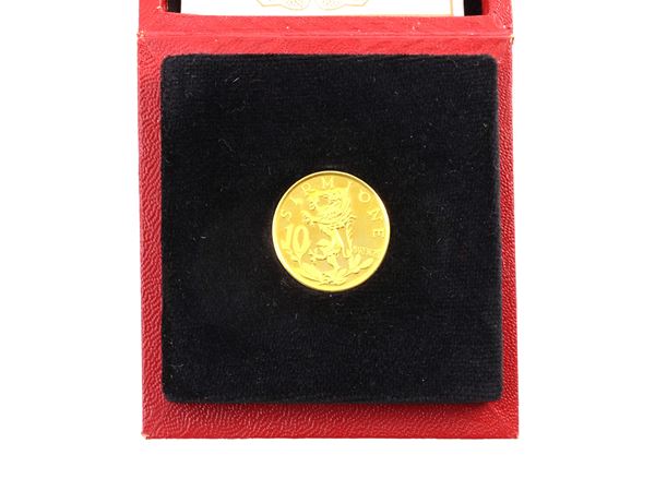 Commemorative medal in yellow gold 900/1000