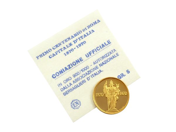 Commemorative medal in yellow gold 900/1000