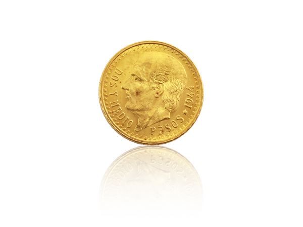 2.5 Pesos Mexico 1944 coin in yellow gold 900/1000