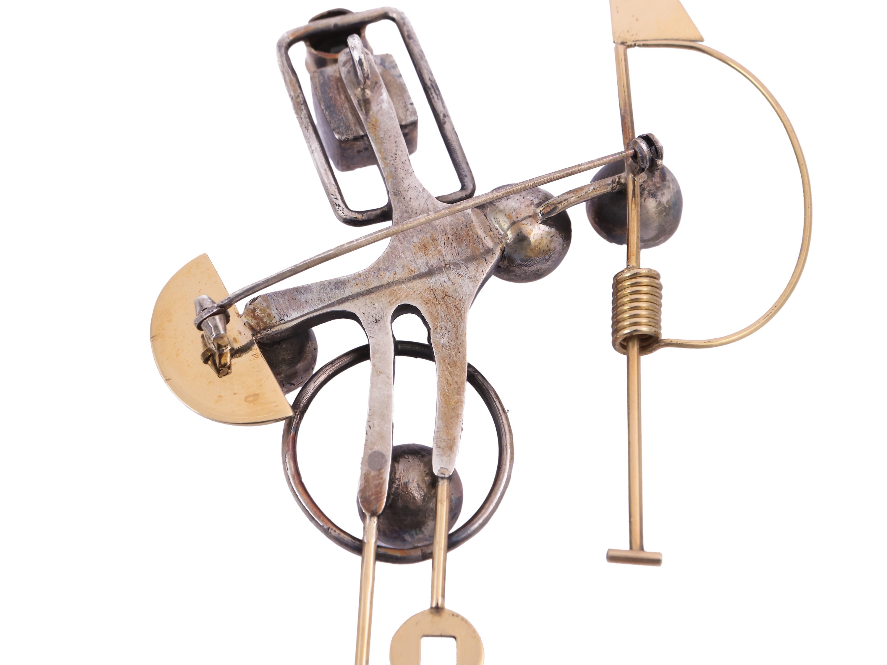 Alberto Giorgi, Spilla Scultura in Argento e Oro Giallo
