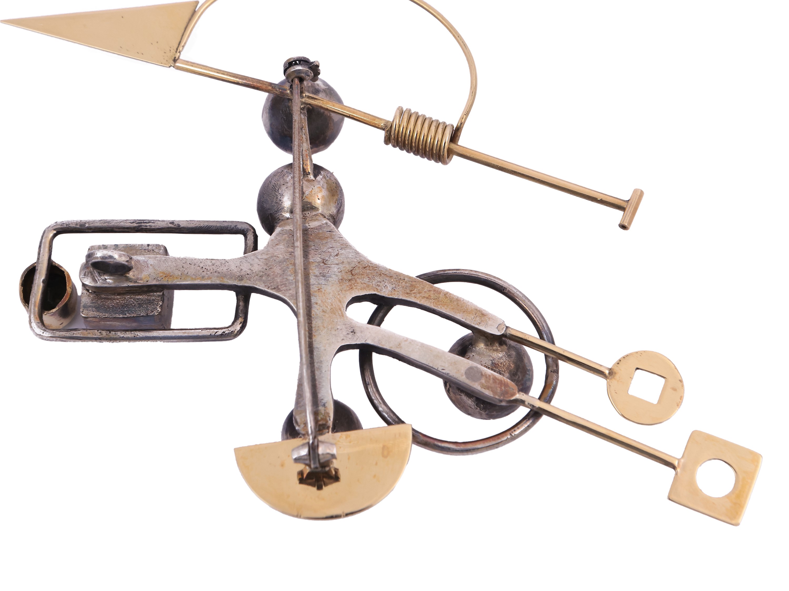 Alberto Giorgi, Spilla Scultura in Argento e Oro Giallo