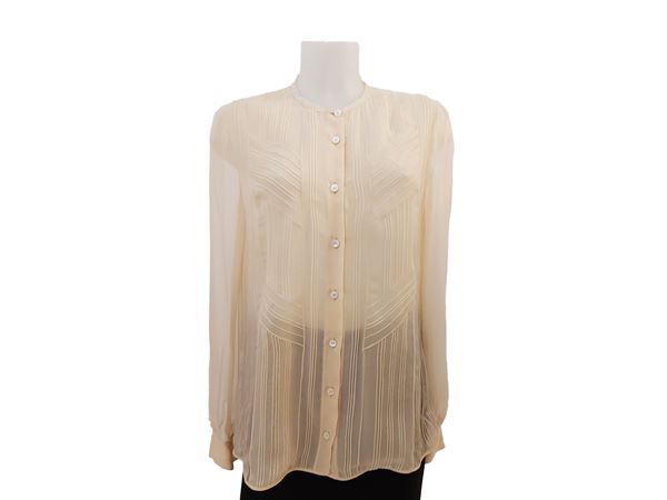 Salvatore Ferragamo - Cipria -colored silk chiffon shirt