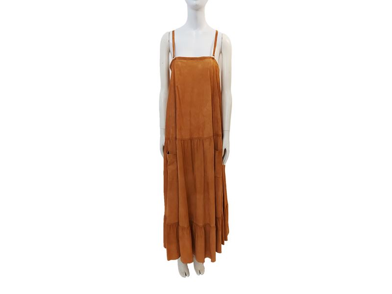Salvatore Ferragamo - Abito Folk in Suede Color Miele