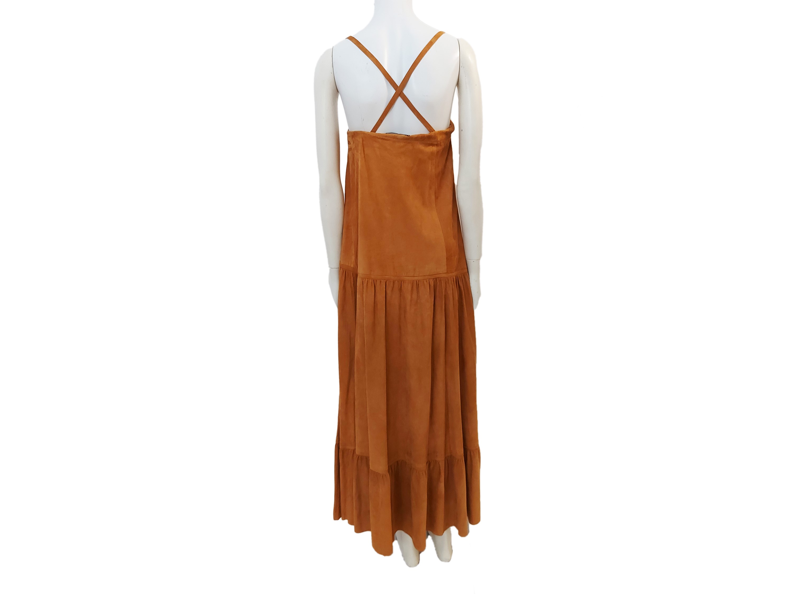 Salvatore Ferragamo - Abito Folk in Suede Color Miele