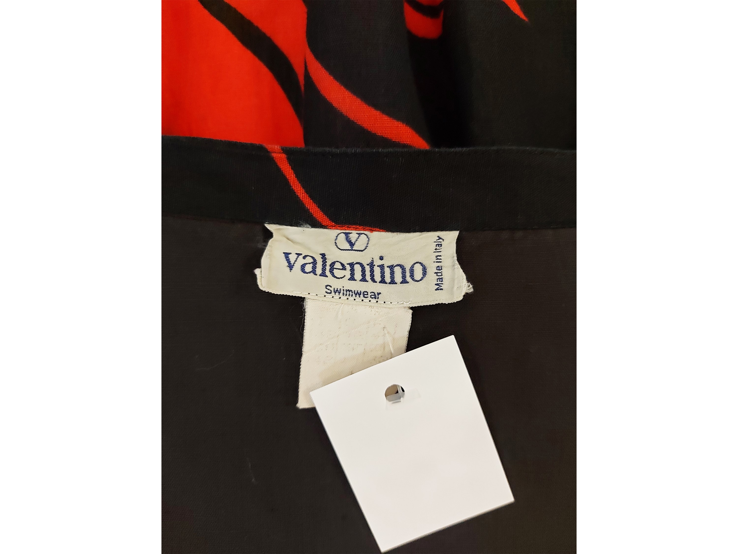 Valentino Swimwear - Gonna Midi in Lino Rossa e Nera