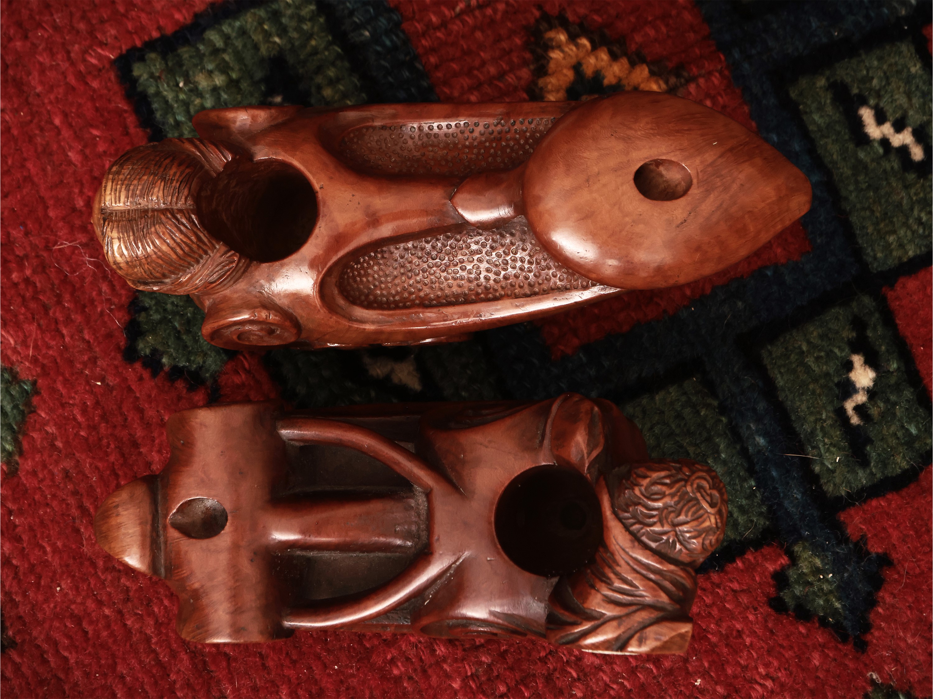 Due Pipe Antropomorfe in Legno di Bosso