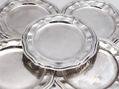 Serie di Cinque Piattini in Argento