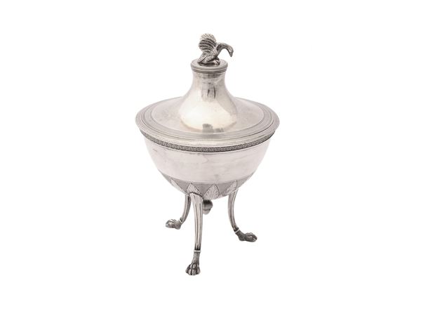 Silver sugar bowl