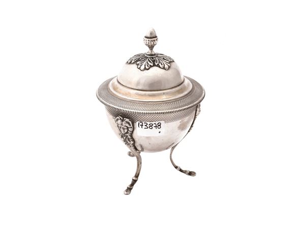 Silver sugar bowl