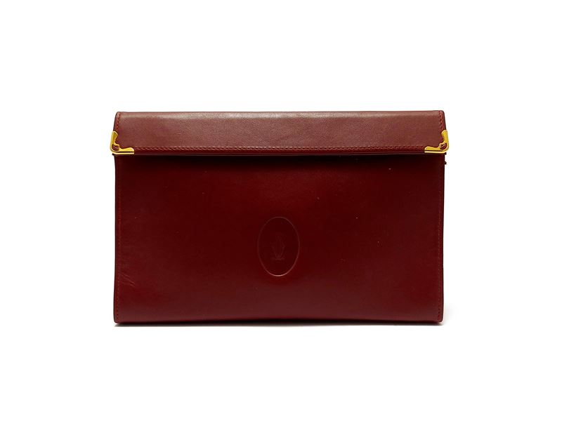 Cartier - Trousse Toilette in Pelle Bordeaux