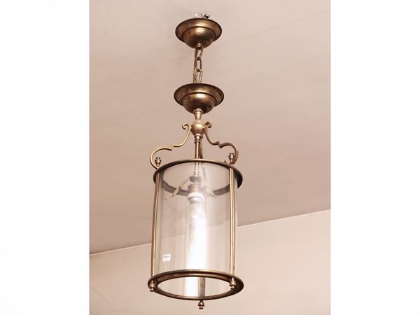 Lanterna in vetro e ottone