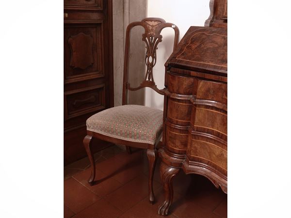 Coppia di sedie in mogano di gusto Art Nouveau