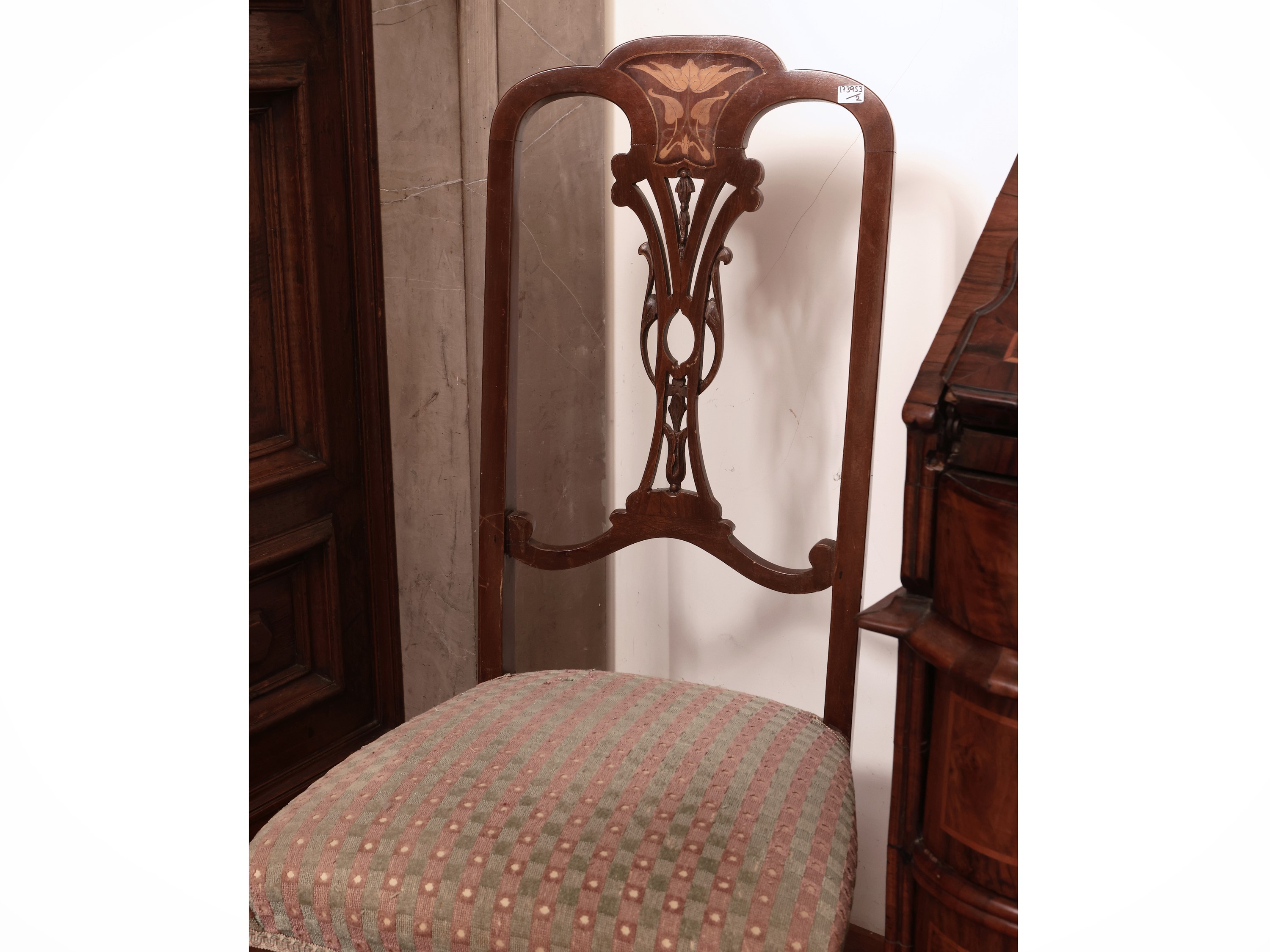 Coppia di Sedie in Mogano di Gusto Art Nouveau
