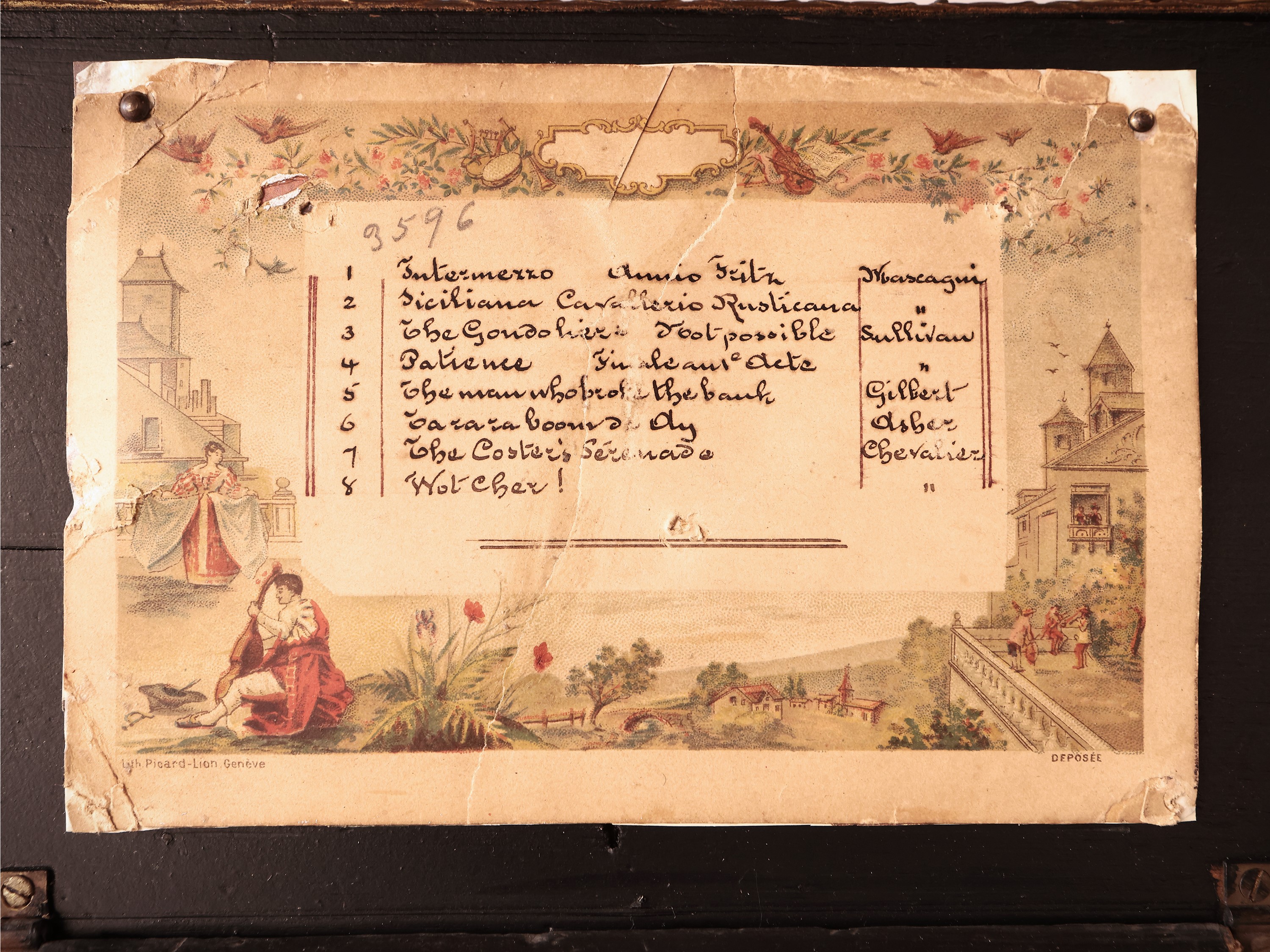 Scatola Musicale in Legno Ebanizzato
