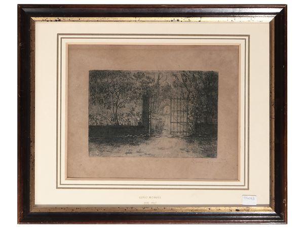 Gino Romiti - Landscape with View of a gate