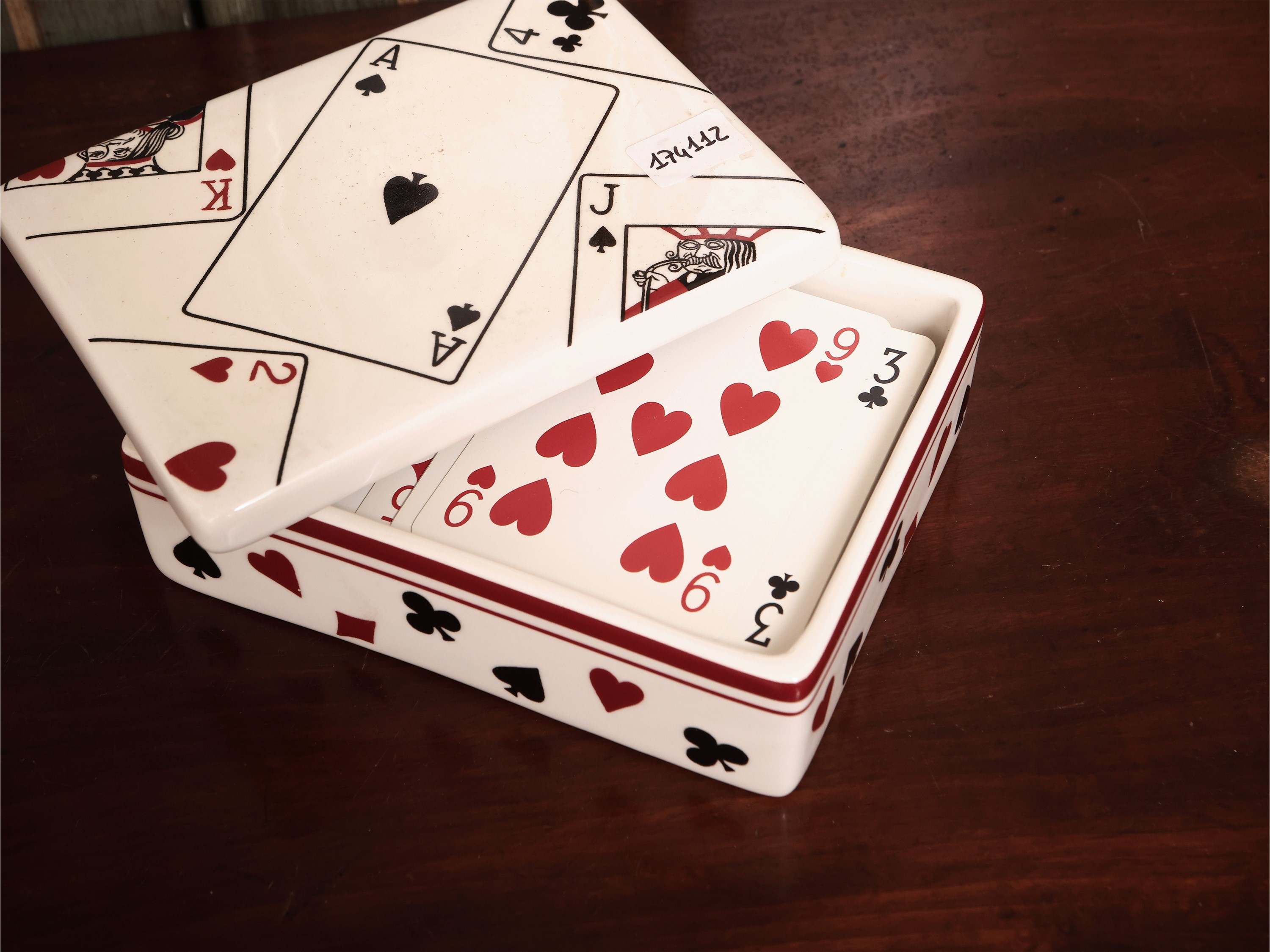 Scatola in Ceramica per Carte da Gioco, Este per Tiffany