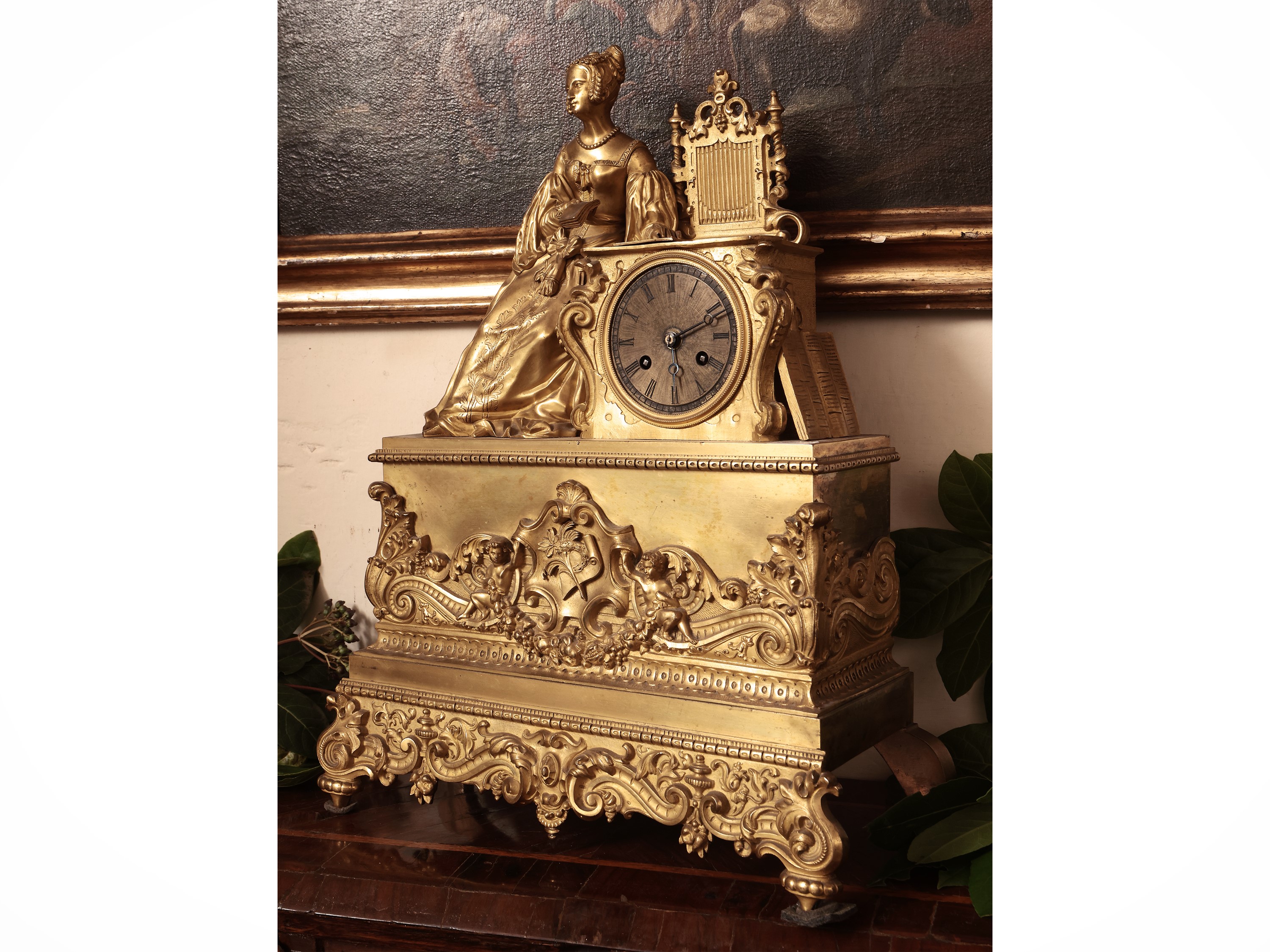 Orologio da Tavolo in Bronzo Dorato