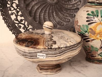 Coppa in agata, h cm 16, diam cm 22