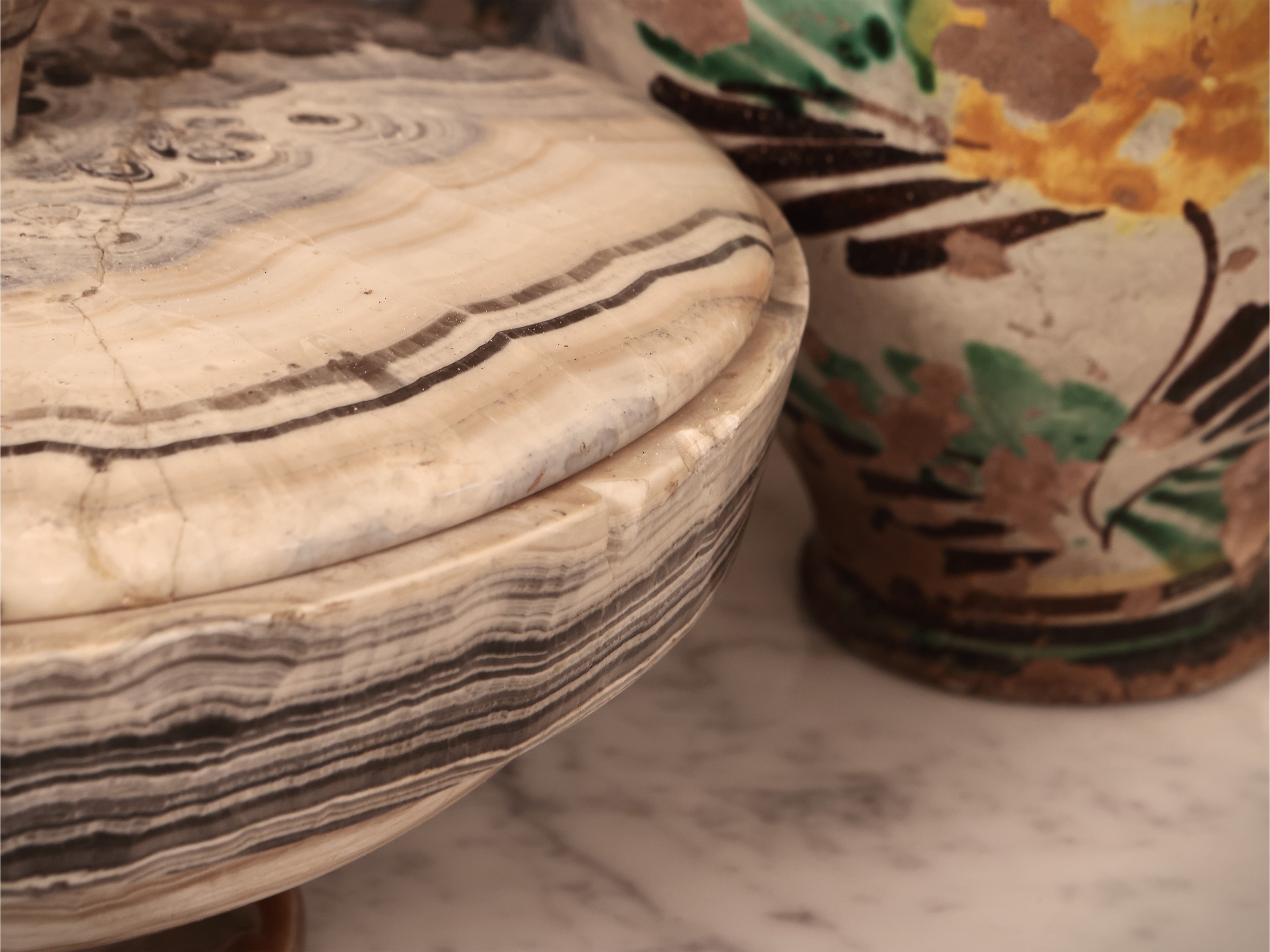 Coppa in agata, h cm 16, diam cm 22