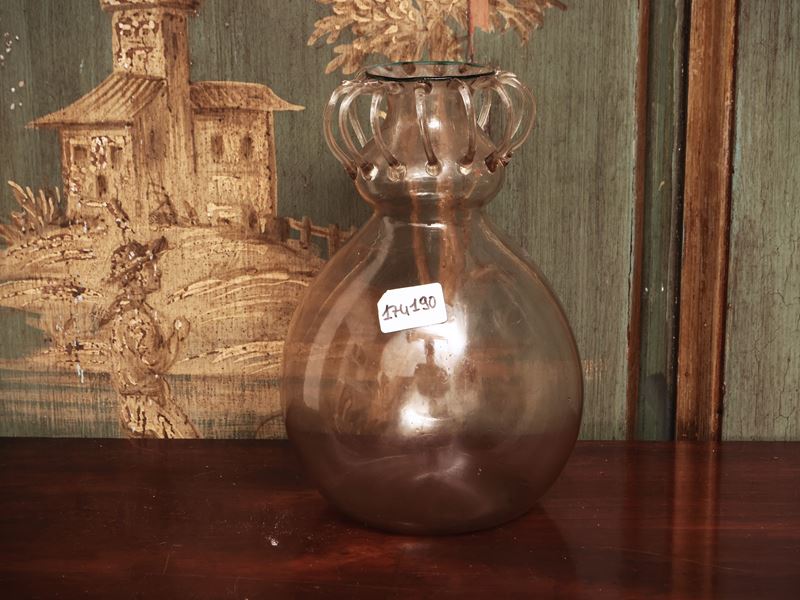 Vaso in Vetro Soffiato Color Sabbia, Murano