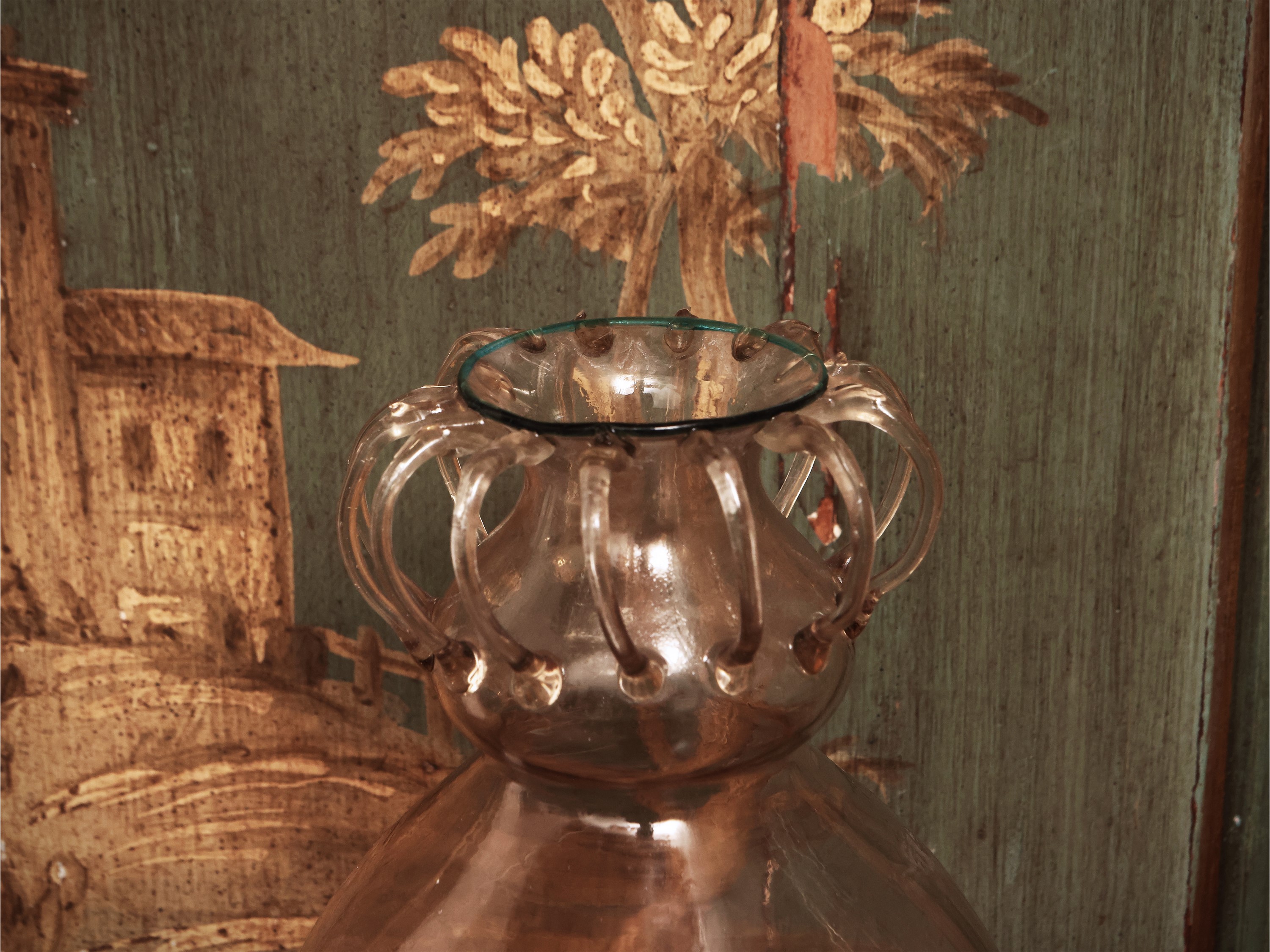 Vaso in Vetro Soffiato Color Sabbia, Murano