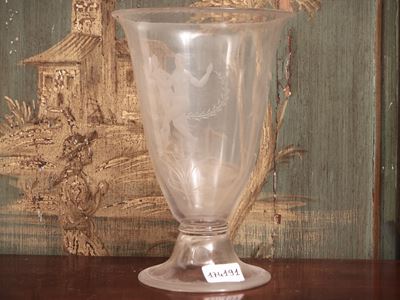 Vaso a Coppa in Vetro Soffiato Trasparente