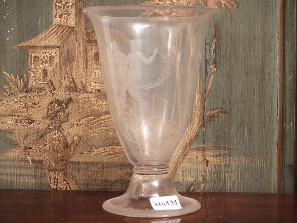 Vaso a coppa in vetro soffiato trasparente