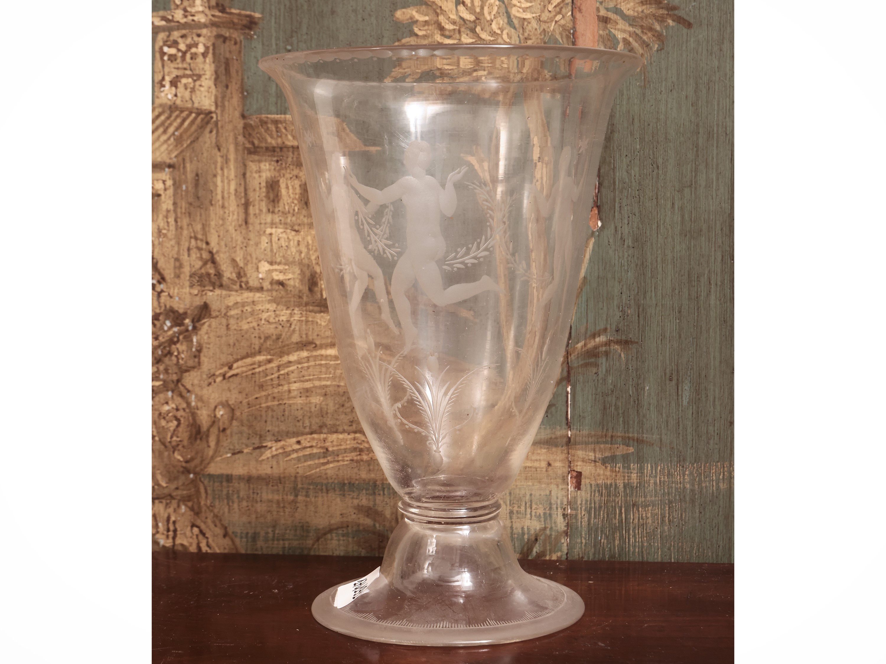 Vaso a Coppa in Vetro Soffiato Trasparente