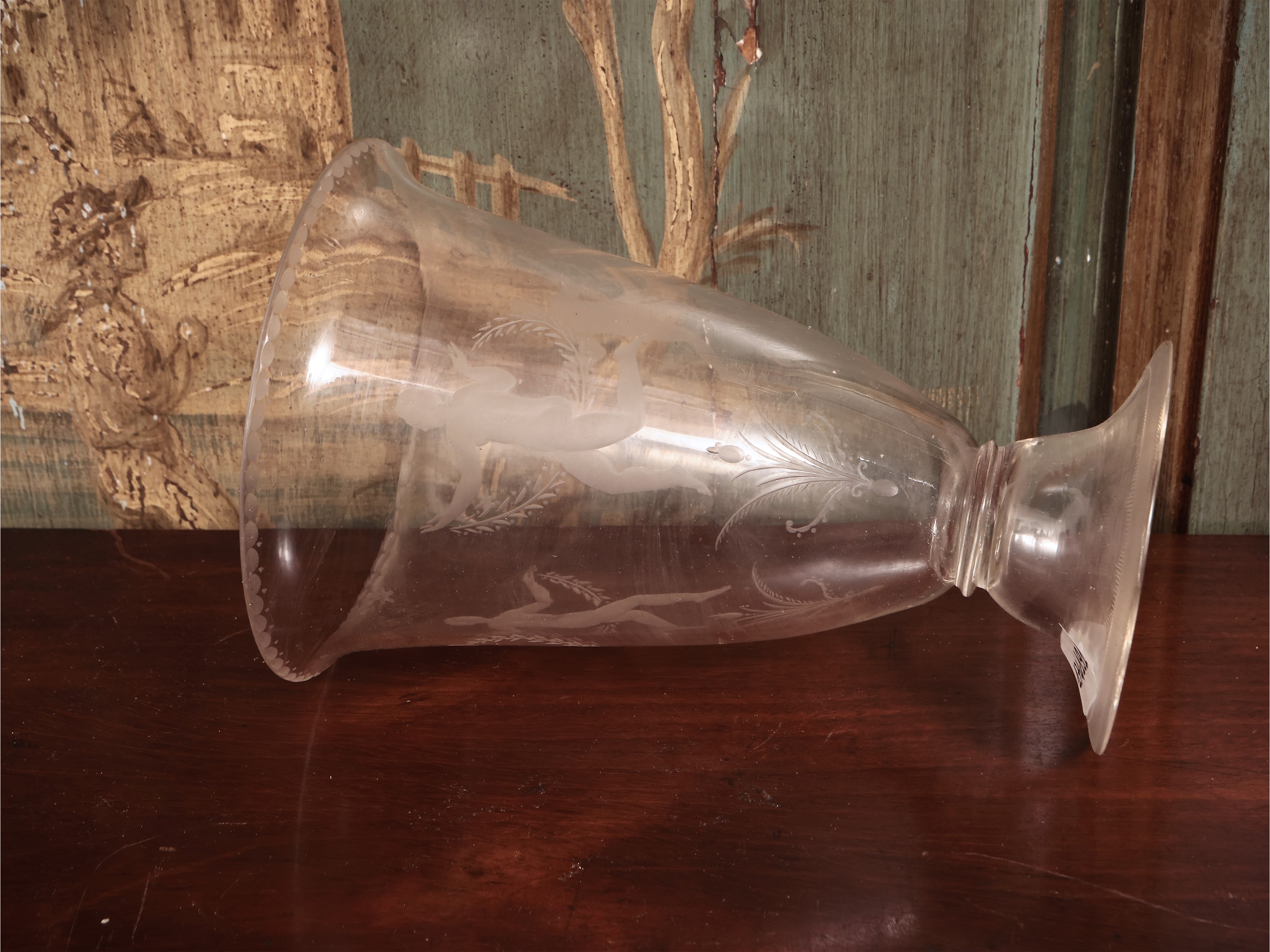 Vaso a Coppa in Vetro Soffiato Trasparente