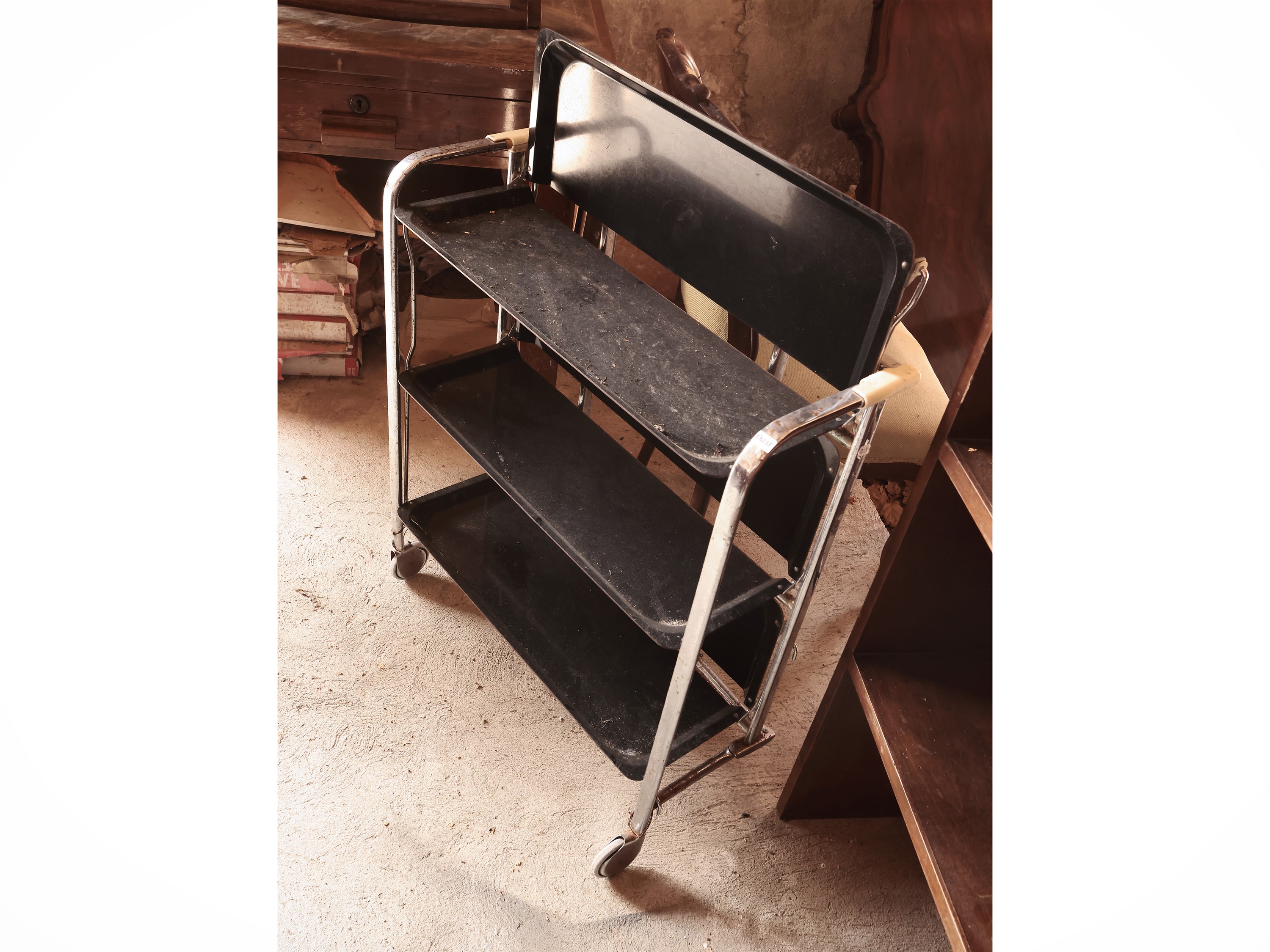 Carrello di servizio pieghevole, h cm 76x66x42