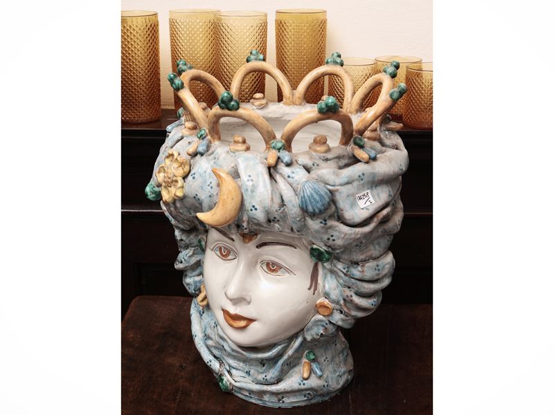 Coppia di Vasi Antropomorfi in Ceramica, Artigianato Siciliano