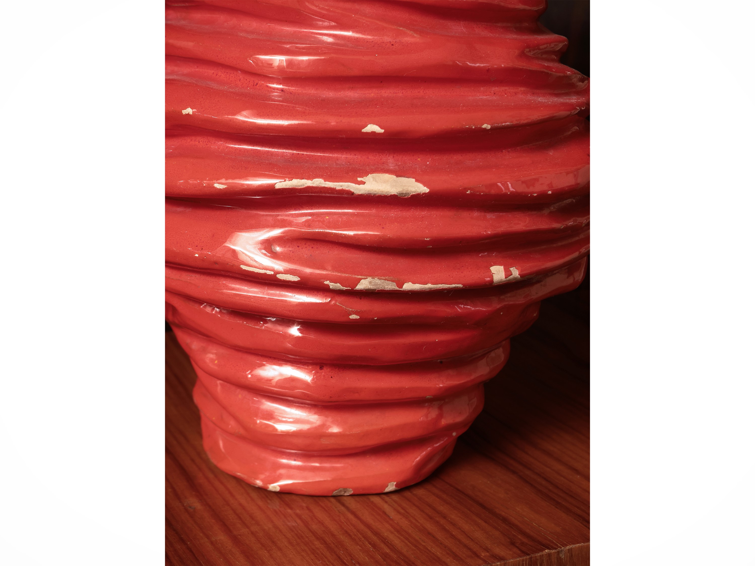 Vaso in ceramica rossa, altezza cm 26