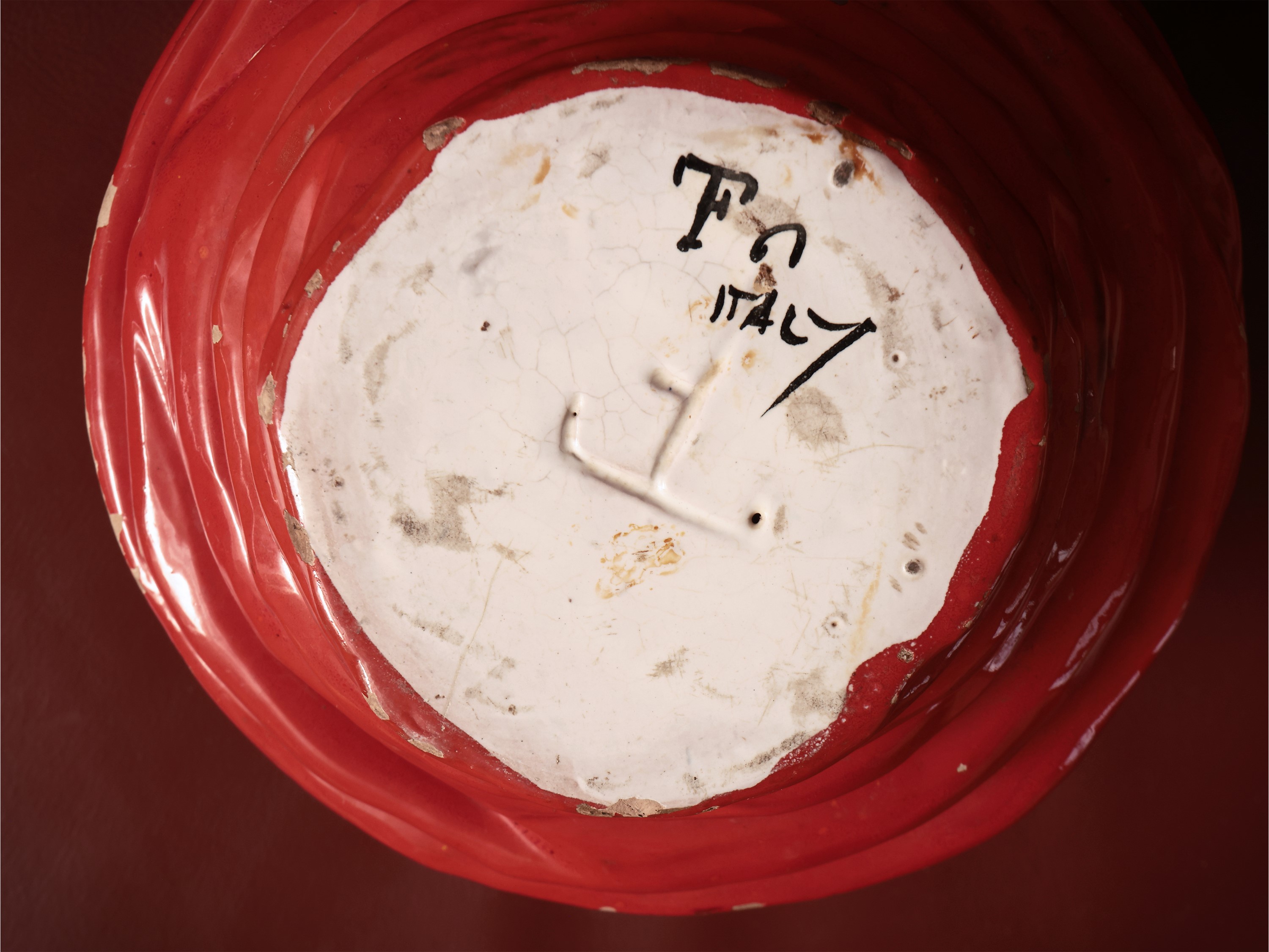 Vaso in ceramica rossa, altezza cm 26