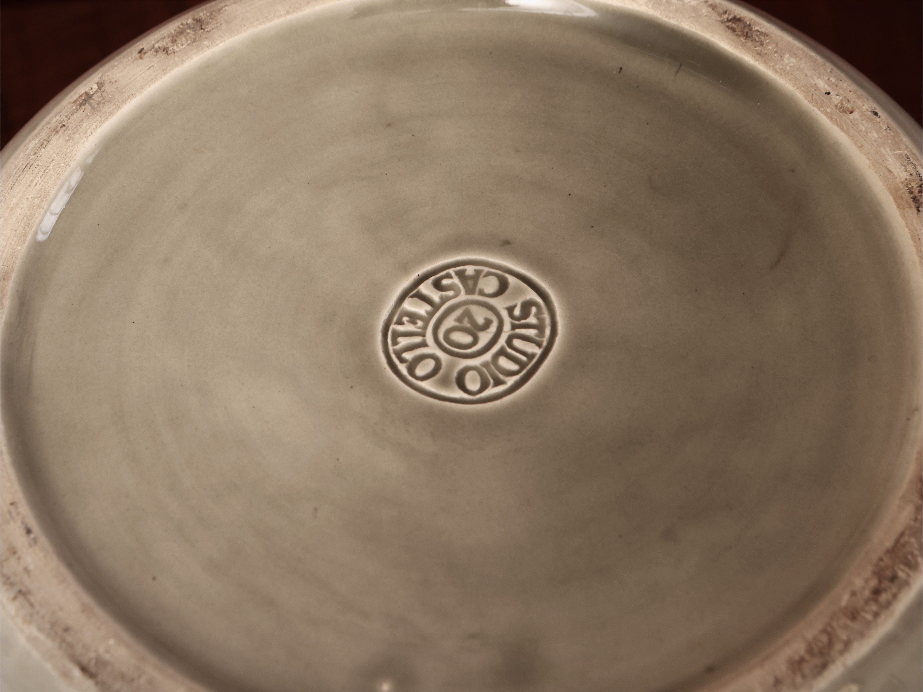Vaso in ceramica a rocchetto, altezza cm 25