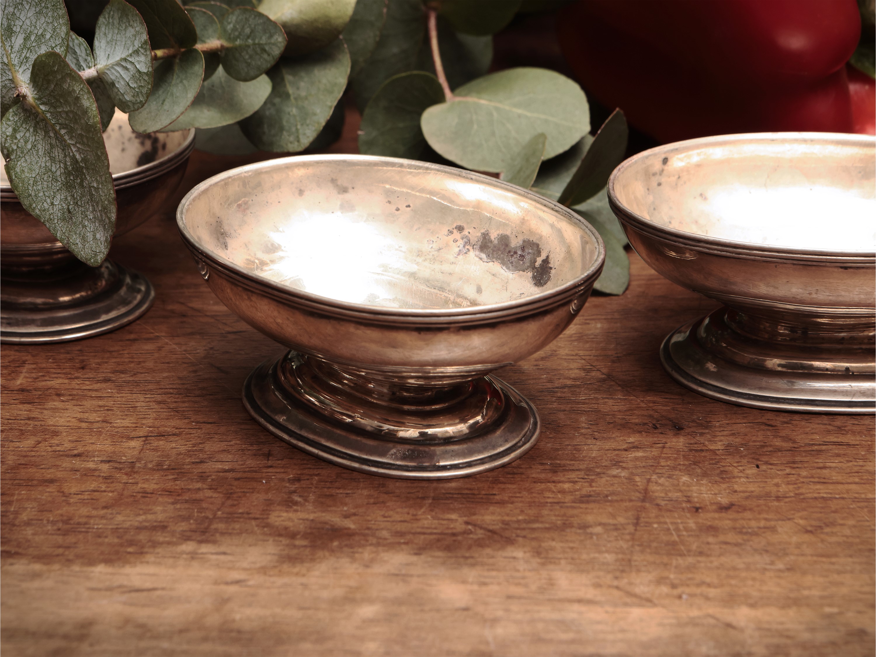 Serie di quattro saliere in argento