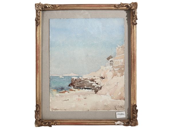 Attilio Pratella : Seascape  - Auction Dèballage. Deals at Auction - Maison Bibelot - Casa d'Aste Firenze - Milano