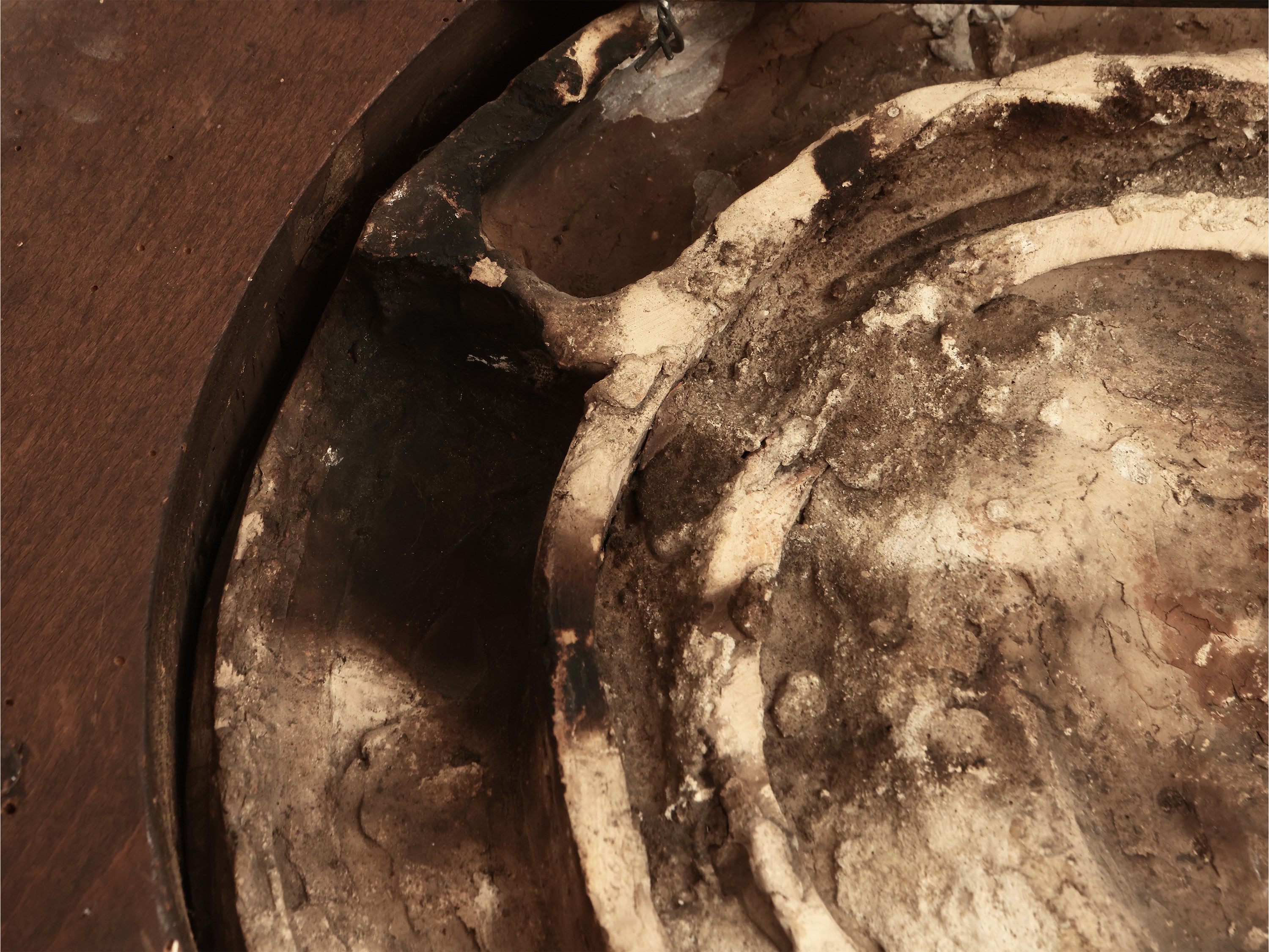 Stemma del Cardinale Giulio de' Medici (poi papa Clemente VII) entro ghirlanda di frutti e foglie